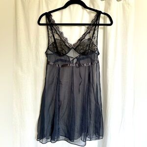 Victoria’s Secret navy slip with black lace